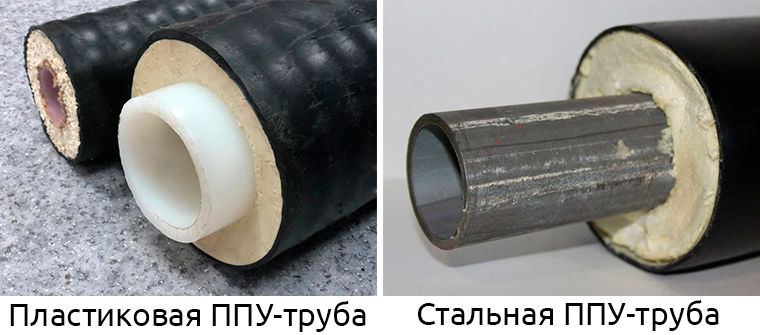 Разновидности труб в ППУ-оболочке