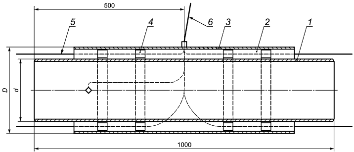 Рисунок Д.10 - Промежуточный элемент трубопровода с кабелем вывода
